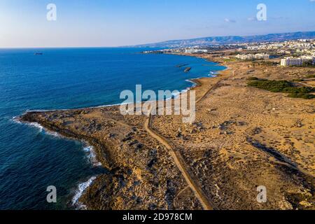 Luftaufnahme des Grabes der Könige archäologischen Park, Paphos, Zypern. Stockfoto