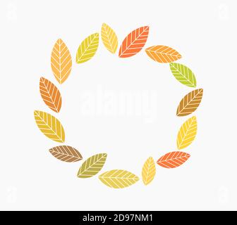 Herbst verlässt Kreisgrenze. Vektorgrafiken. Stock Vektor