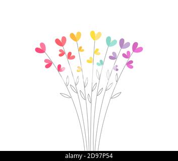 Bunte Blumen Bouquet. Vektorgrafik für den Sommer. Stock Vektor