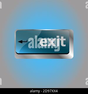 Computertastaturtasten mit EXIT ON ENTER-Taste Stockfoto