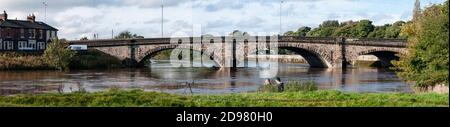 Rund um Großbritannien - Walton Bridge, vom Ribble Way aus gesehen, Frenchwood, Preston, UK Stockfoto