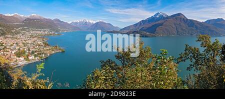 Panorama von Dongo und Gravedona am Comer See Stockfoto