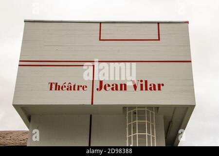 Die belgische Gemeinde Ottignies-Louvain-la-Neuve, in der Region Wallonien in der Provinz Wallonisch-Brabant, Jean Vilar Theater Workshop Stockfoto