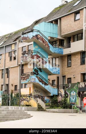 Die belgische Gemeinde Ottignies-Louvain-la-Neuve, in der wallonischen Region in der Provinz Wallonisch-Brabant. Ein Kot ist eine Wohnung gemietet Stockfoto