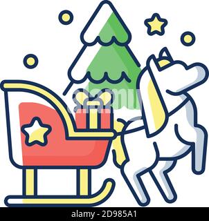 RGB-Farbsymbol für Schlittenfahrt Stock Vektor