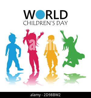 Happy Children's Day für internationale Kinderfeier. Jawaharlal Nehrus Geburtstag. Vektorgrafik. Stock Vektor