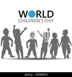 Happy Children's Day für internationale Kinderfeier. Jawaharlal Nehrus Geburtstag. Vektorgrafik. Stock Vektor