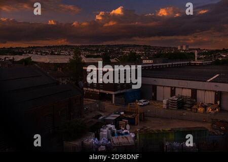 Sonnenuntergang über Brighton, Brighton & Hove, England Stockfoto