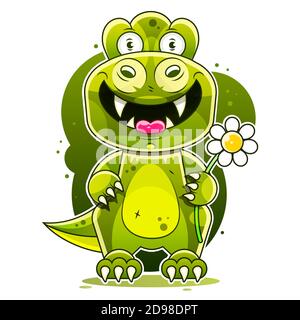 Niedliche Dinosaurier Vektor Mit Grunge Textur Für Kinder Mode Stock Vektor