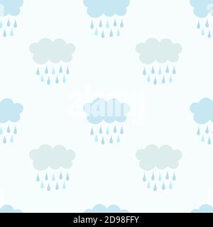 Regnerisch Wolken nahtlose Muster. Vektorgrafik Stock Vektor