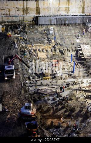 Wien, Wien: Baustellengrube, Projekt 'Danube Flats', 22. Donaustadt, Wien, Österreich Stockfoto