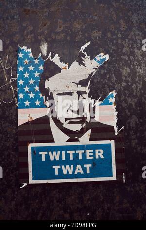 Donald Trump Twitter twat Poster. Stockfoto