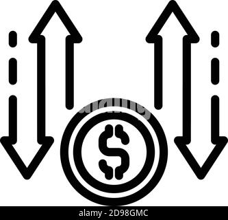 Symbol für den Monetarisierungsprozess. Umriss Monetization Prozess Vektor-Symbol für Web-Design isoliert auf weißem Hintergrund Stock Vektor