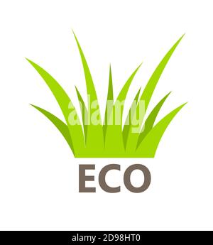 Eco Symbol für grünes Gras. Vektorgrafik Stock Vektor
