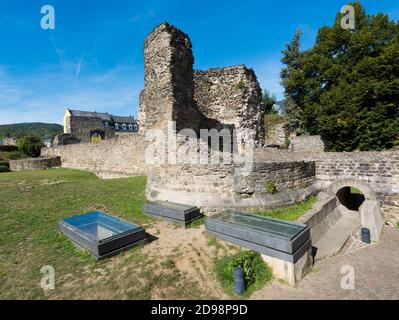Überreste des römischen Lagers Bodobrica in Boppard, Rheinland-Pfalz, Deutschland, Europa Stockfoto