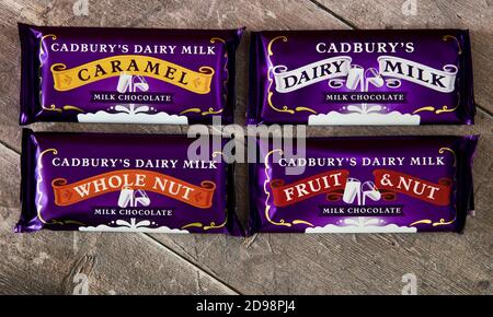 Cadbury Dairy Milk Classic Retro Kollektion Stockfoto