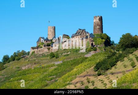 Blick auf die Burg Thurant Burg, in der Nähe von Alken, Mosel, Kreis Mayen-Koblenz, Rheinland-Pfalz, Deutschland, Europa Stockfoto