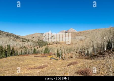 Herbstlandschaft in den Colorado Rockies, Dunton, Colorado Stockfoto