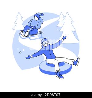 Winter Outdoor Spaß abstrakte Konzept Vektor Illustration. Stock Vektor