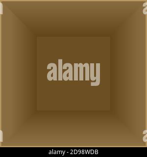 Vektorbild eines Pappkartons von innen. Stock Vektor