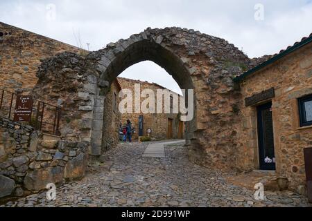 Castelo Rodrigo Stadtschloss Eingang, in Portugal Stockfoto