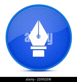 Stift ästhetisch glänzend blau Runde Taste abstrakte Illustration Stockfoto