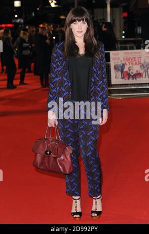 Alexandra Roach nimmt an der britischen Filmpremiere von 'I Give IT A Year' im Londoner Odeon West End Teil. 24. Januar 2013 © Paul Treadway Stockfoto