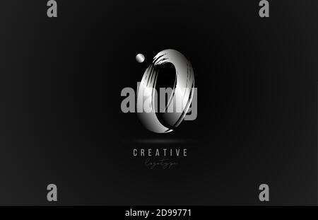 Silber O Buchstaben Logo Symbol in Metallfarbe. Metallisches Markendesign für Unternehmen und Unternehmen Stock Vektor