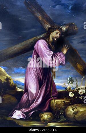 Christus trägt das Kreuz 1660 von Juan Antonio de Frías y Escalante (1633–1669) Spanischer Barock Goldenes Zeitalter Spanien , Stockfoto