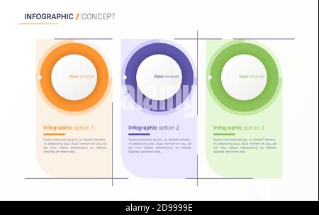 Vektor-Infografik Design-Vorlage. Drei Optionen, Schritte, Ebenen Stock Vektor