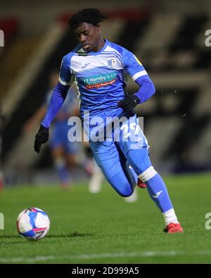 Cleethorpes, Großbritannien. November 2020. Jayden Reid of Barrow während des Sky Bet League 2 Spiels zwischen Grimsby Town und Barrow im Blundell Park, Cleethorpes am Dienstag, 3. November 2020. (Kredit: Mark Fletcher, Mi News) Kredit: MI Nachrichten & Sport /Alamy Live Nachrichten Stockfoto