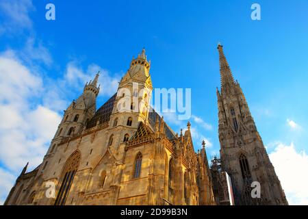 Hauptkathedrale in Österreich . Stephansdom in Wien . Mittelalterlicher römisch-katholischer Ort der Anbetung Stockfoto