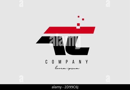 ac a c Buchstaben Logo Kombination in rot und schwarz Farbe. Kreatives Icon-Design für Unternehmen und Unternehmen Stock Vektor