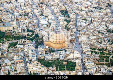 Luftaufnahme der st. mary Kirche in Malta Stockfoto