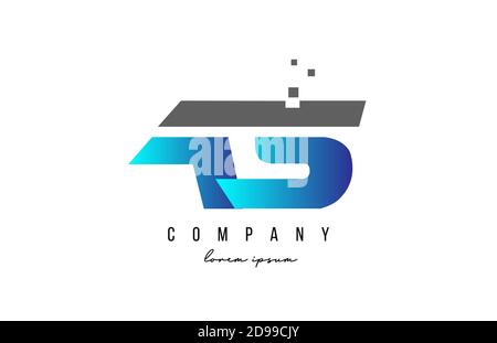 ALS S Alphabet Buchstaben Logo Kombination in blau und grau Farbe. Kreatives Icon-Design für Unternehmen Stock Vektor