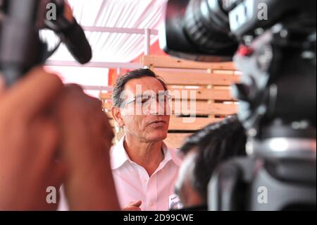 Präsident von Peru, Martín Vizcarra, während seines Besuchs in Arequipa Stockfoto