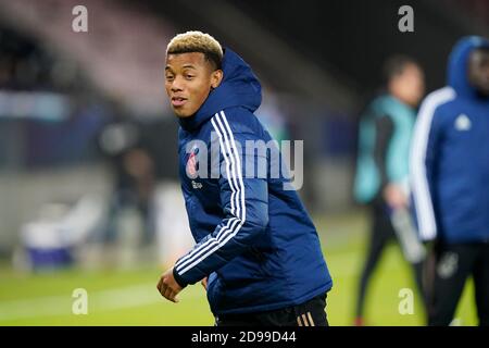 Herning, Dänemark. November 2020. HERING, 03-11-2020, MCH Arena, Champions League Football Season Ajax-Spieler David Neres Credit: Pro Shots/Alamy Live News Stockfoto