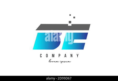 BE B E Alphabet Buchstaben Logo Kombination in blau und grau Farbe. Kreatives Icon-Design für Unternehmen Stock Vektor