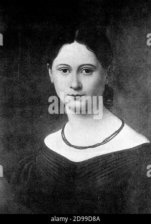 1835 a : Jenny von Westphalen ( 1814 - 1881 ) , die Frau des deutschen Philosophen . Politiker und Ökonom KARL MARX ( 1818 - 1883 ) , Wann war jung in Treviri Stadt FILOSOFO POLITICO ECONOMISTA COMUNISMO ---- GBB Stockfoto