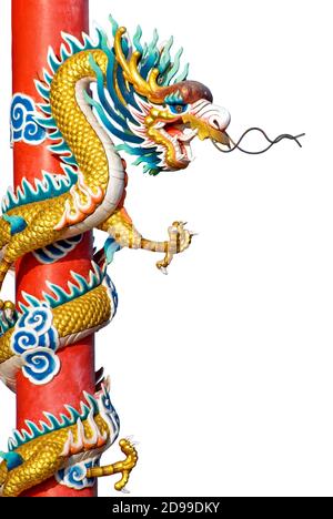 Chinesischer Drache im Tao Tempel, Sri Racha, Chonburi, Thailand Stockfoto