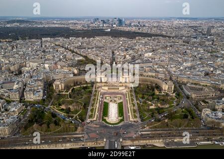 Jardins du Trocadero, Museum Cite de l'architecture et du patrimoine in der Stadt Paris gesehen am 25. März 2019. (CTK Photo/Michal Houdek) Stockfoto