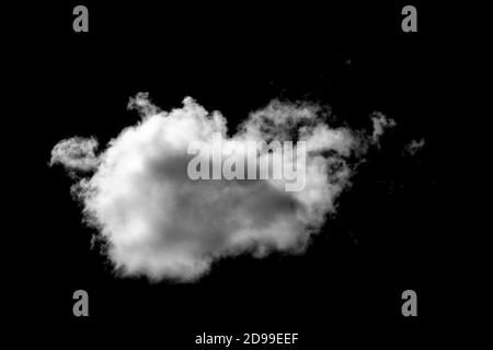 Weiße Wolke auf schwarzem Hintergrund Stockfoto