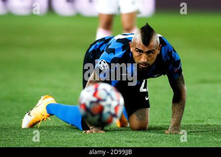 Madrid, Spanien. November 2020. Arturo Vidal von Inter während der UEFA Champions League, Gruppenphase, Gruppe B Fußballspiel zwischen Real Madrid CF und FC Internazionale am 3. November 2020 im Alfredo Di Stefano Stadion in Valdebebas bei Madrid, Spanien - Foto Oscar J Barroso / Spanien DPPI / DPPI / LM Kredit: Paola Benini/Alamy Live News Stockfoto