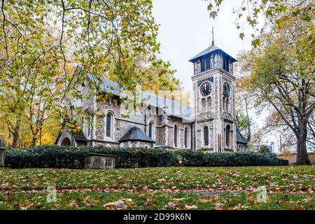 St Pancras Old Church, eine Kirche von England Pfarrkirche in Somers Town, London, Großbritannien Stockfoto