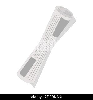 Rolled Zeitung isoliert auf weißem Hintergrund. Vektorgrafik. Stock Vektor