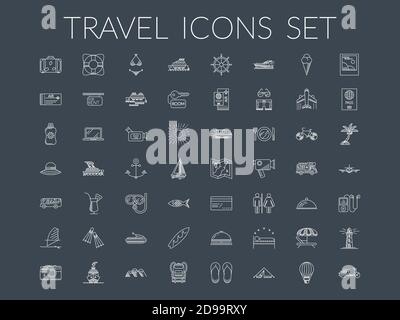 Reisesymbole eingestellt. Stock Vektor