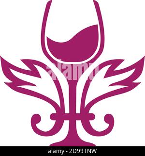 Wein trinken Symbol Design Vorlage Vektor isoliert Illustration Stock Vektor