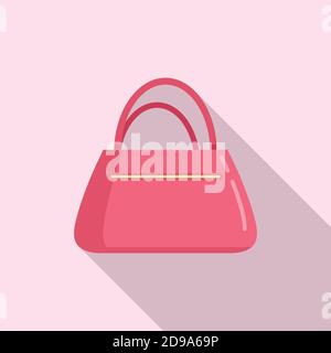 Französische Frau Tasche Ikone, flacher Stil Stock Vektor