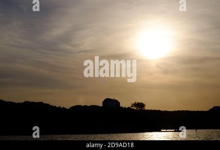 Kefalos, Griechenland. Oktober 2020. Blick auf die Insel Kastri mit der Kirche Agios Stefanos vor der griechischen Insel Kos bei Kefalos. Quelle: Robert Michael/dpa-Zentralbild/ZB/dpa/Alamy Live News Stockfoto