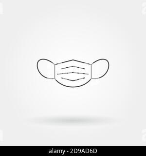 Maskierung einzelner isolierter Symbole mit modernem Linien- oder Umrissstil Stock Vektor